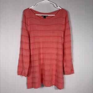 41 Hawthorn Pink Subtle Striped Knit Top Size Large W0443